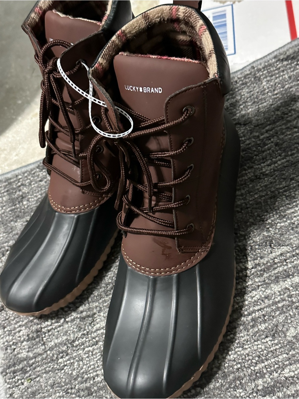 Duck boots Brown and Black Women's Waterproof Duck Boots size 10